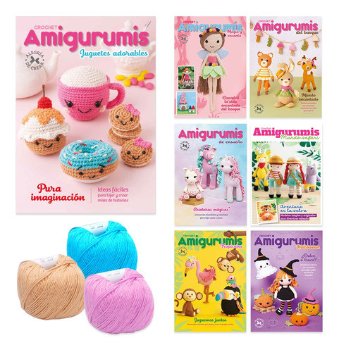 Kit 7 Revistas Amigurumis Crochet Adorable 3 Ovillos Arcadia 0