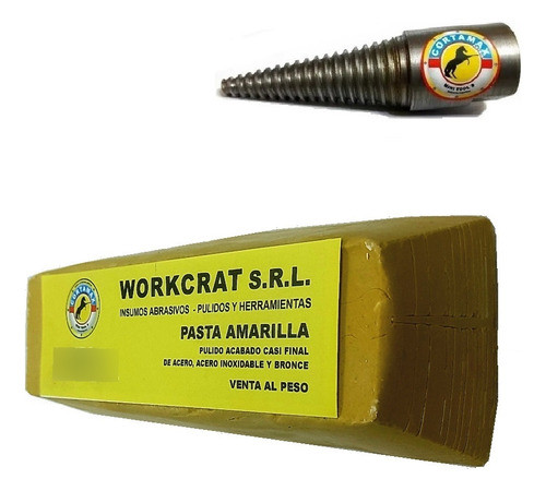 Pasta Amarilla Pulir Brillo Espejo + Eje Conico M14 0