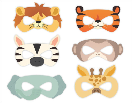Antifaces Imprimibles De Animales De La Selva. Máscaras 0