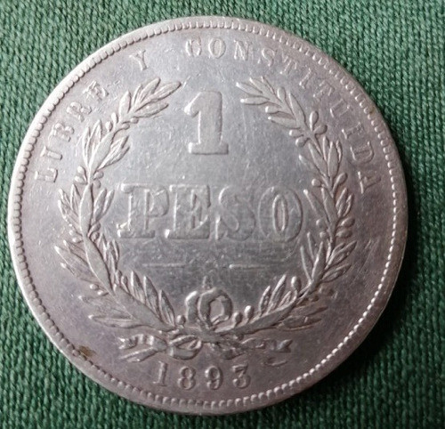 Moneda Uruguaya 1 Peso 1893 - Plata 1