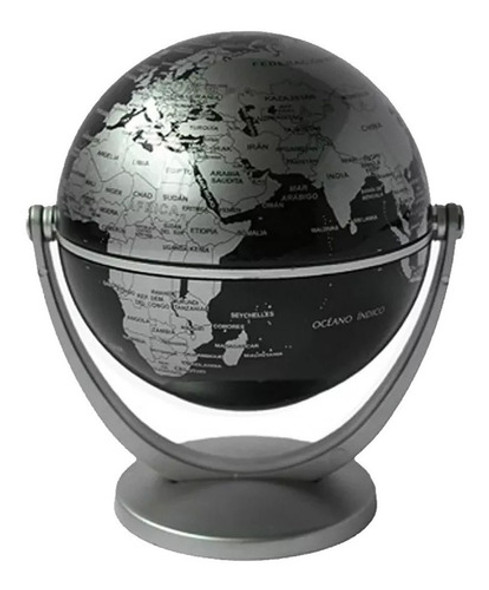 Globo Terráqueo 10cm Diametr Negro Base Plástico 107p Gloter 0