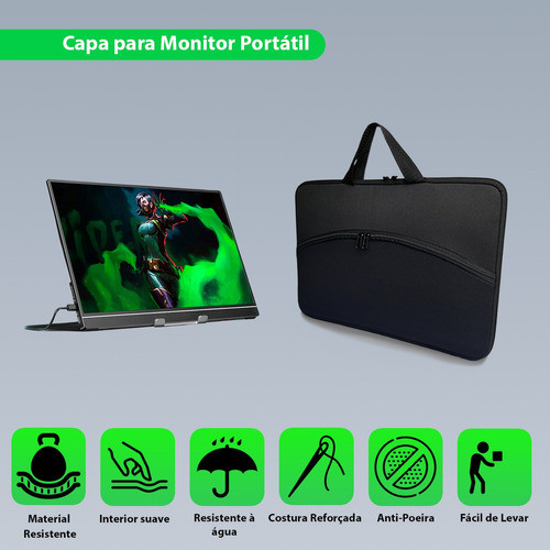 Capa Case Bolsa Protetora Monitor Portátil - 15.6 Polegadas 1