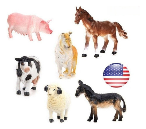 6pcs Acción Figura Granja Animales Niños Juguete Plástico Ce 0