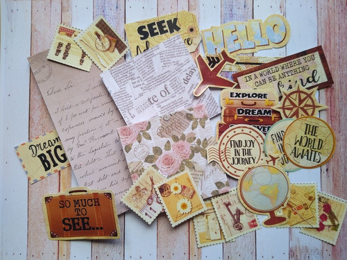 Set Decoración Bullet Journal - Viaje Vintage - Stickers 1