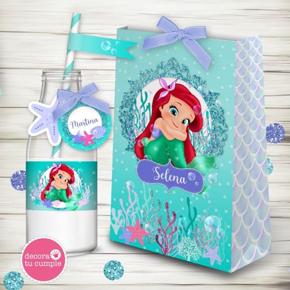 Kit Imprimible Sirenita Princesa Ariel Bebé Cumpleaños 1