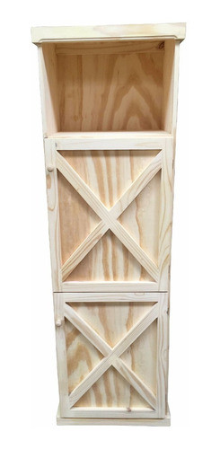Despencero Macizo Porta Microondas 2 Puertas De Pino 0