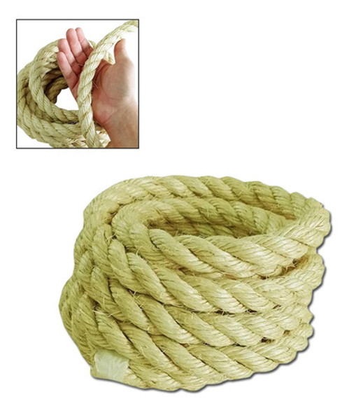 20 Metros Corda Fio Sisal Artesanato 28mm Arranhador De Gato 1