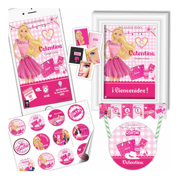 Kit Imprimible Cumple Barbie Personalizado Candy Bar 0 Kit Imprimible Cumple Barbie Personalizado Candy Bar 0