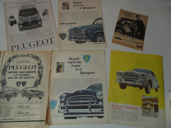 Lote 9 Publicidad Revista Peugeot 403 Antiguo No Manual 0