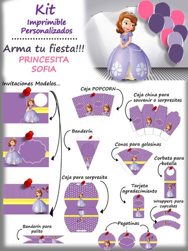 Kit Personalizado Princesita Sofia Para Imprimir 1