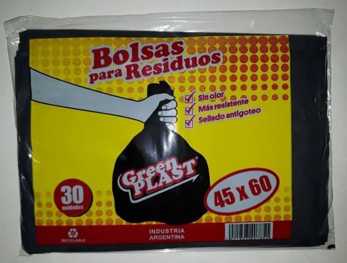 30 Bolsas Residuo Resistentes Negras 45x60 20mic 1