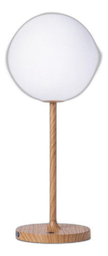 Lampara Esfera Con Pie Simil Madera 0