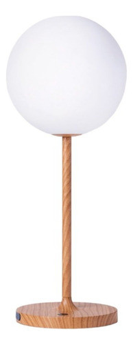 Lampara Esfera Con Pie Simil Madera 0