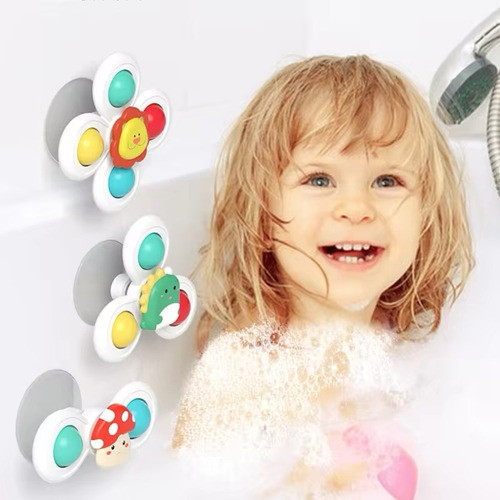Set X3 Ventosas Spinner Para Bebé Coloridos Y Animados Clic 1