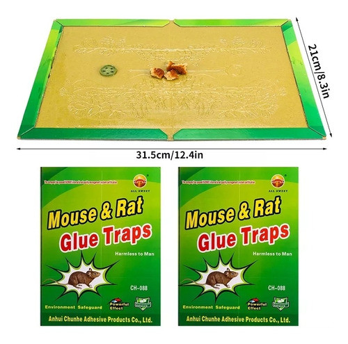 Trampa Ratones Ratas  Adhesivas Control De Plagas 4 Unidades 0