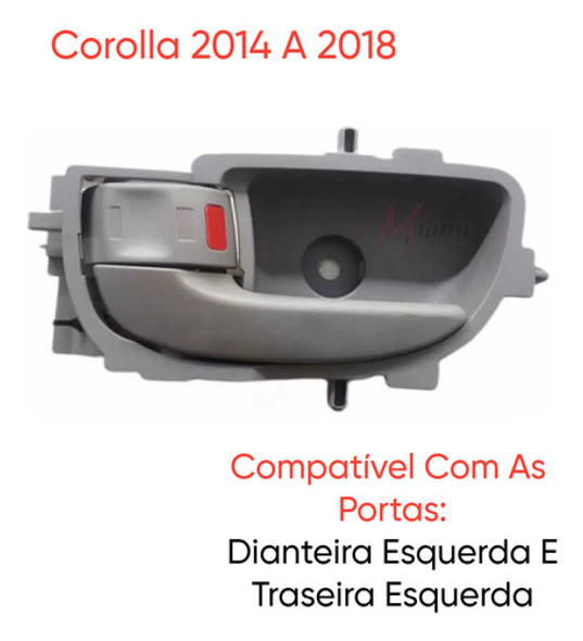 Maçaneta Puxador Gatilho Abrir Porta Toyota Corolla Esquerda 1