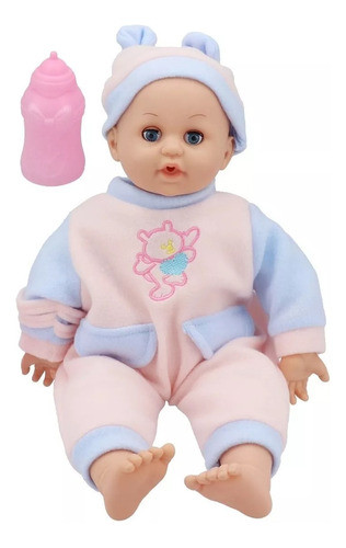 Bebe Dice Mamá Con Mamadera Bebote Muñeca 41cm 1