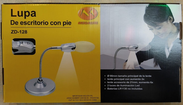 Lupa De Escritorio Con Pie Y Luz Led Megalite Zd-128 0