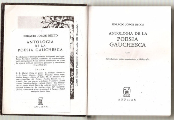 Antologia De La Poesia Gauchesca - Becco - Aguilar 0