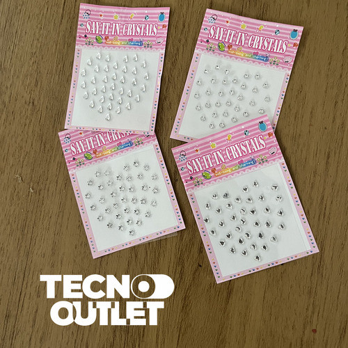 Brillos Adhesivos Pack X4 - Rostro Cara - Pegotines Strass 1