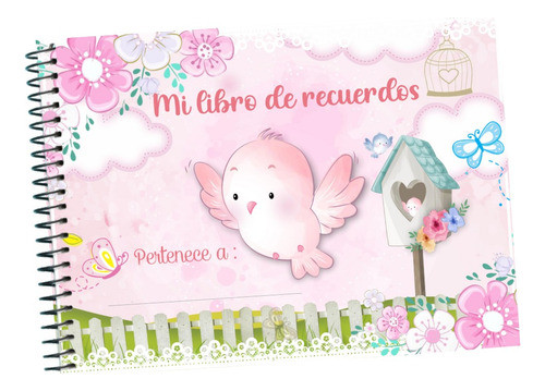 Álbum De Recuerdos Bebé Imprimible Pajaritos Nena 0