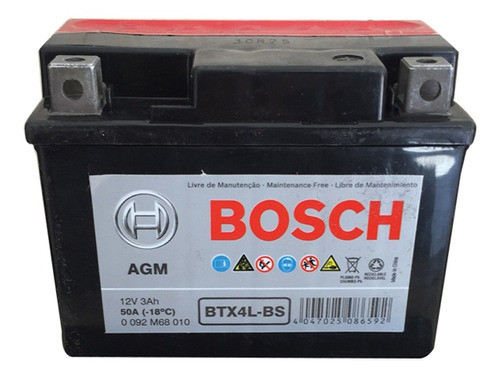 Bateria Moto 3ah Ytx4l Bosch Btx4l 0