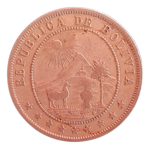 Bolivia Moneda 10 Centavos Año 1909 Vf 1