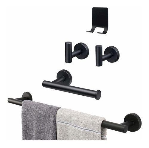 Set De 5 Accesorios Para Baño Negro Mate Tocten -8k7j3pj5 0