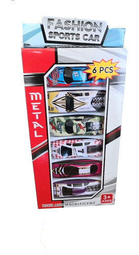 Autitos Carcasa De Metal Set X6 Autos Diferentes De Carrera 0