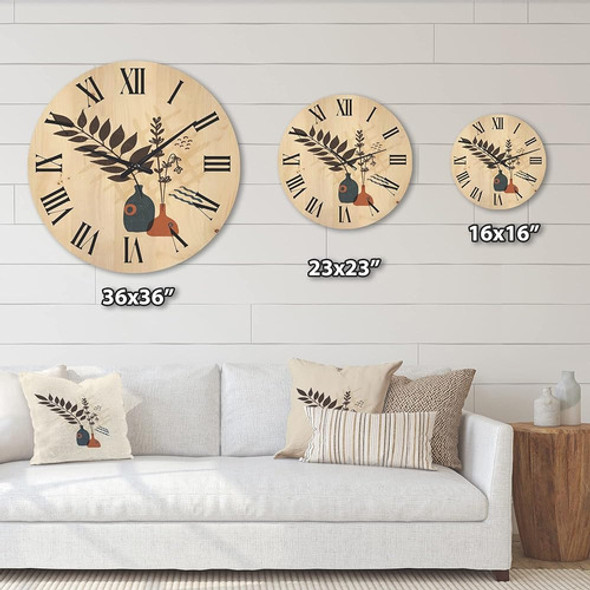 Designq 'ancient Boho Art Minimalistic Flowers I' Modern Woo 1