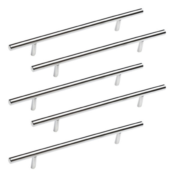 Kit 05 Puxadores 256mm Inox Escovado Haste Redonda Móveis 0 Kit 05 Puxadores 256mm Inox Escovado Haste Redonda Móveis 0