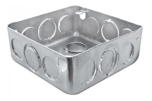 Caja De Luz Cuadrada Chapa Embutir 10x10cm Iram Pack X 10u 1