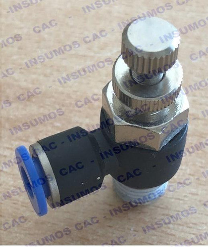 Conector Neumático Regulador Caudal Codo M5 Mang 4mm 092-050 0
