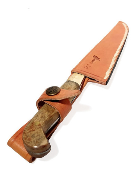 Cuchillo Artesanal El Cabure Campero Aplique De Bronce 215 1
