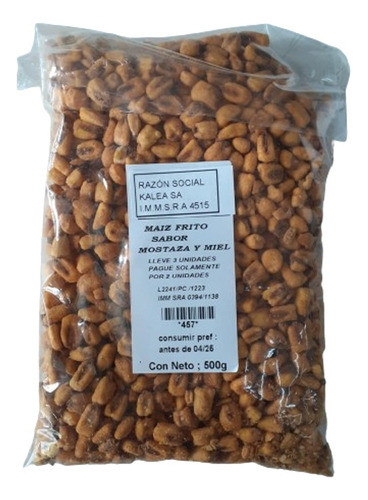 Maiz Frito Con Sal Mostaza Y Miel 500gr 0