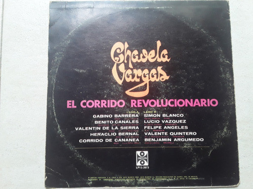 Chavela Vargas - El Corrido Revolucionario - Lp Vinilo Kktus 1