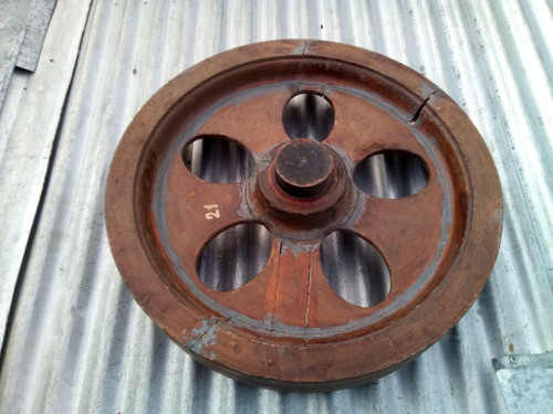 Antigua Rueda De Madera Molde Ferrocarril Sarmiento 0