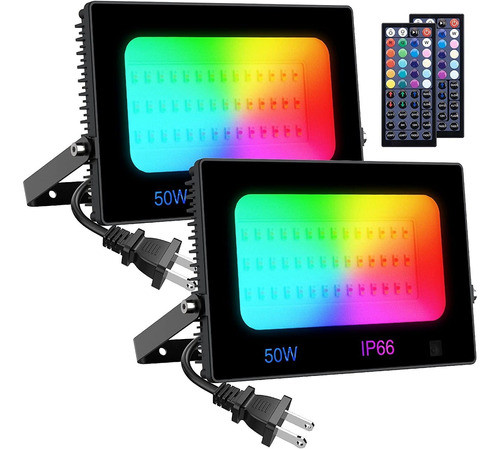 Luz De Inundação Olafus Rgb 50w, 4900 Diy Colors 500w Equiva 0