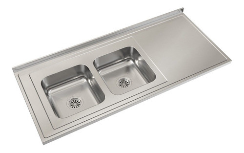 Mesada Johnson Acero 1.40 Con Bacha Cc37 Izquierda Cal 430 0