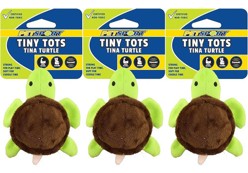 Petsport Tiny Tots Tina Turtle Peluche Para Perros Pequeños 0
