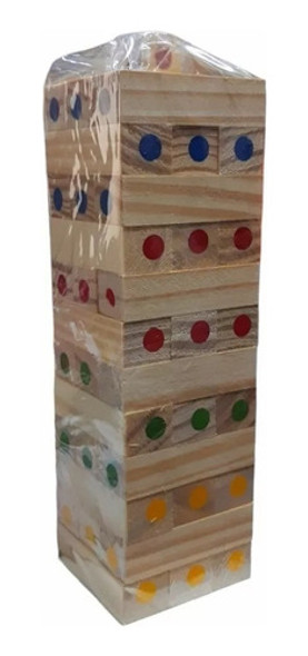 Yenga Jenga Colores Con Dado De Madera 0