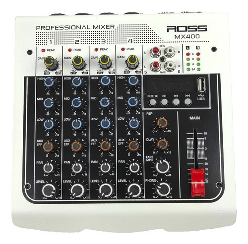 Consola Mixer 6 Canales Con Bluetooth Ross Pa Mx400 0