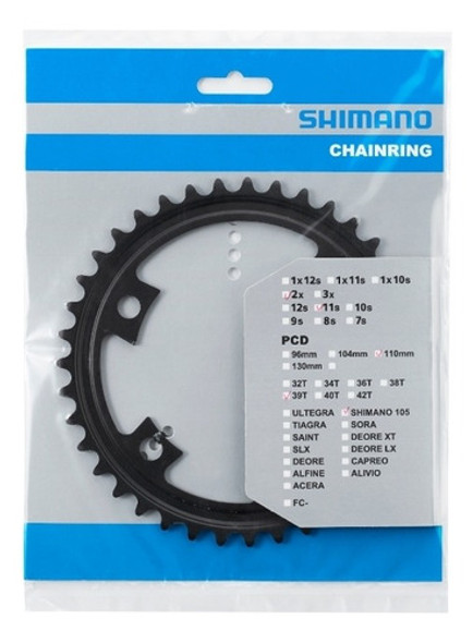 Coroa Shimano Speed 105 R7000 39t Bcd110mm 11v 22v 2x11 1
