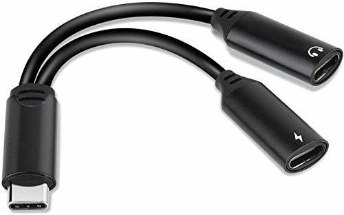 Divisor Usb C, Adaptador De Cargador Y Audio Dual Usb C Comp 0
