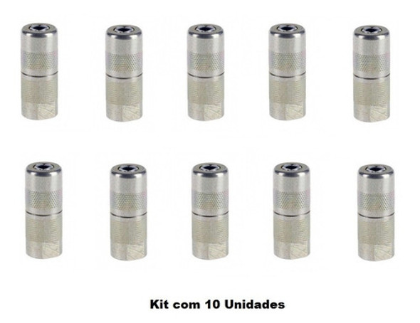 Kit Com 10 Bico Acoplador Graxa 1/8 4 Garras - 9129 - Bremen 1