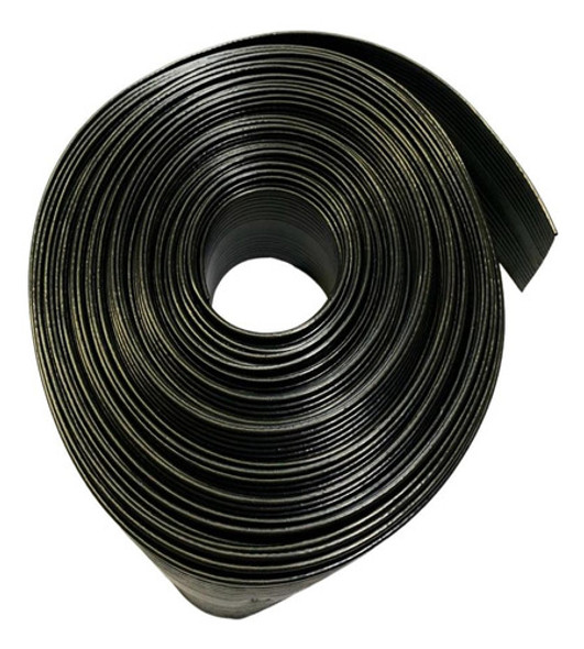 Fechamento De Portão Fita Pvc Divisor De Grama 10x50 Preto 1