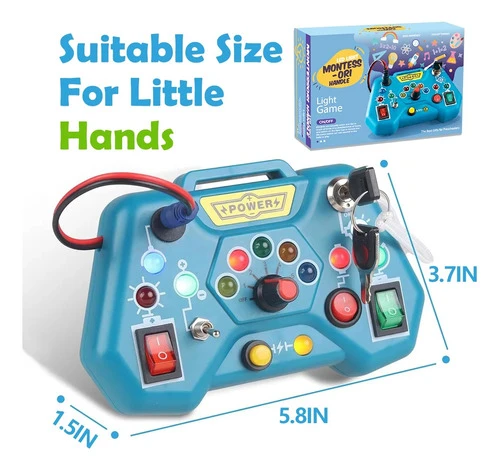 Brinquedo Educativo Montessori Sensorial C/ Luz Led E Botões 1