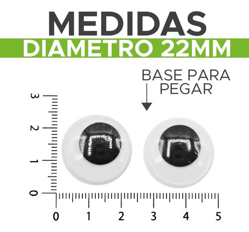 Ojos Moviles P/ Pegar Ojitos Peluche 22mm X 250 Unid 1