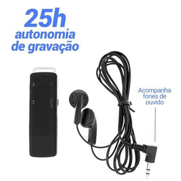 Gravador Espião Pen Drive Microfone Espionagem Micro Escuta 1