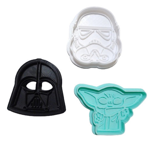 Molde Cortante De Galletitas Darth Vader + Grogu + Trooper 0